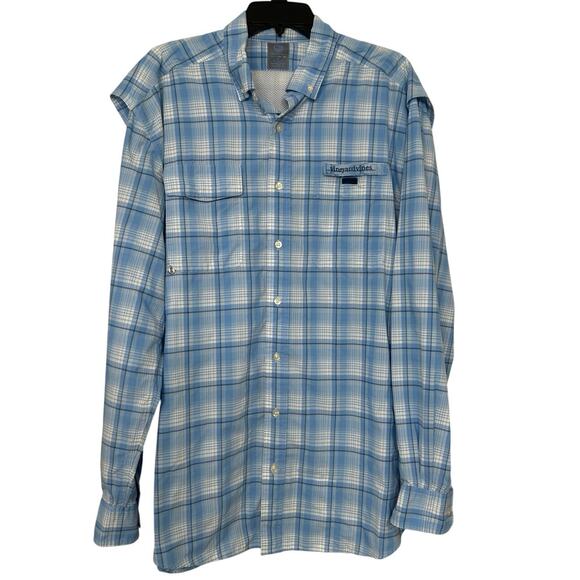 Vineyard Vines Blue Plaid Harbor Button Down Shirt XL Fishing Outdoor - Picture 1 of 13